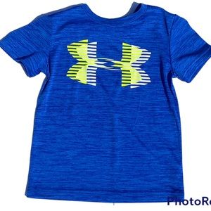 Blue/Yellow Kids Under Armour Athletic shirt